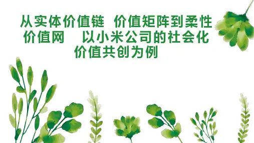 从实体价值链 价值矩阵到柔性价值网  以小米公司的社会化价值共创为例