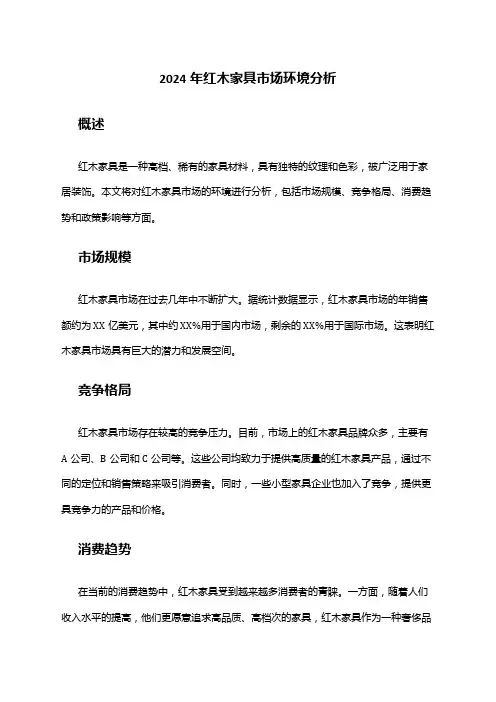 2024年红木家具市场环境分析