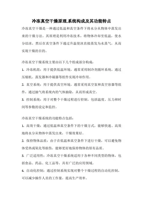 冷冻真空干燥原理,系统构成及其功能特点