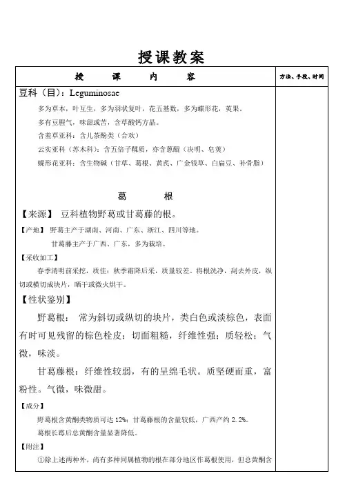 南方医大中药鉴定学教案01植物类中药-5豆科