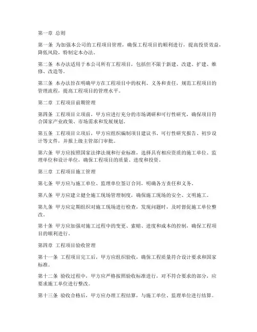 工程项目管理办法(甲方