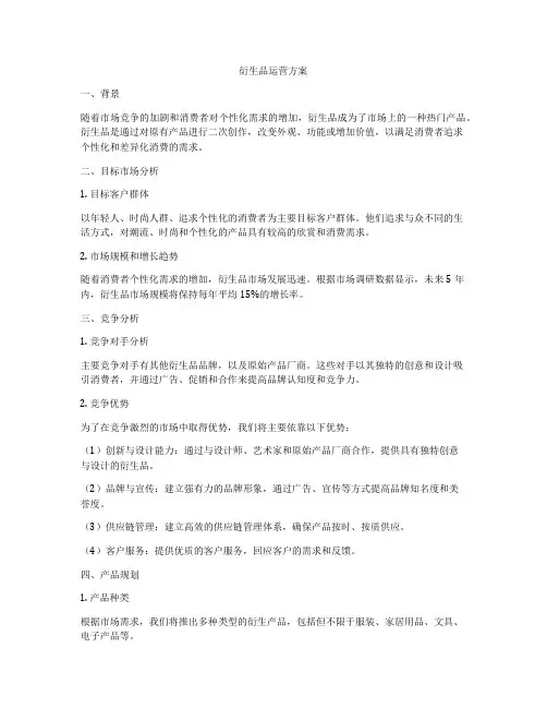 衍生品运营方案