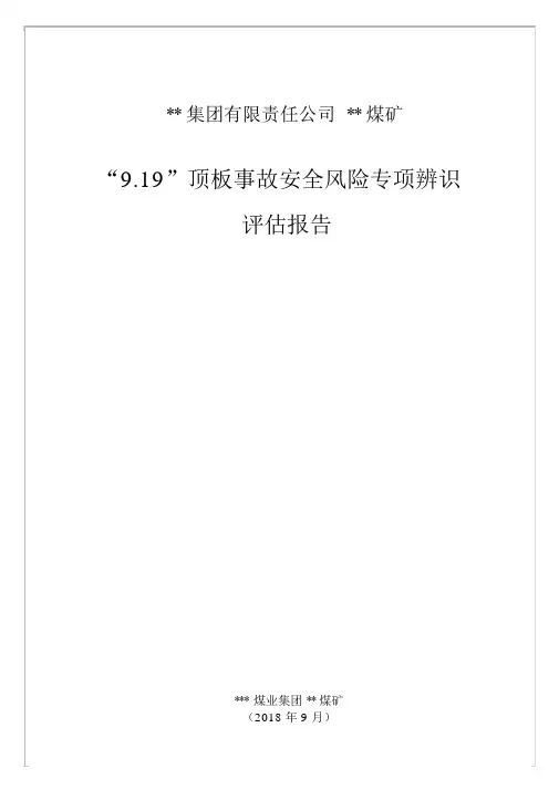 煤矿顶板事故专项风险辨识报告