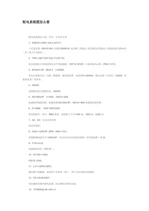 配电系统图怎么看