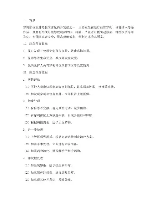 穿刺部位血肿应急预案
