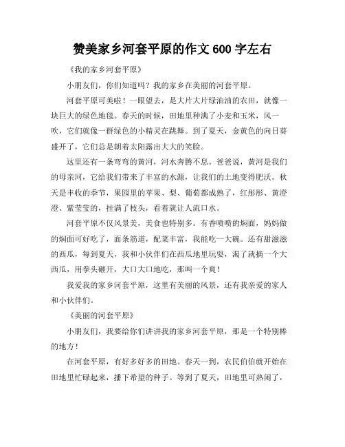 赞美家乡河套平原的作文600字左右