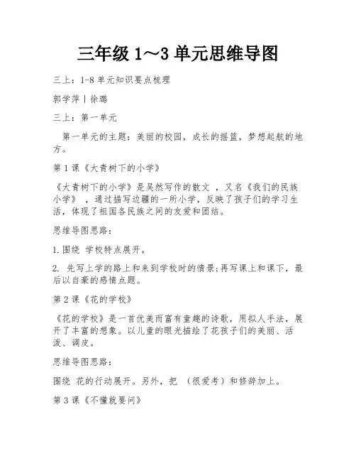 三年级1～3单元思维导图
