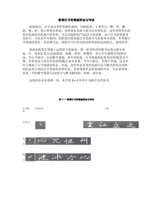 粉笔字(六)粉笔行书的笔画形态与写法_图文.
