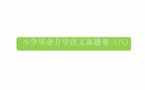 六年级下册语文课件 2019小升初真题卷八｜全国通用 共32张