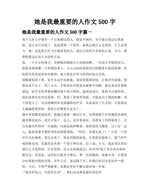 她是我最重要的人作文500字