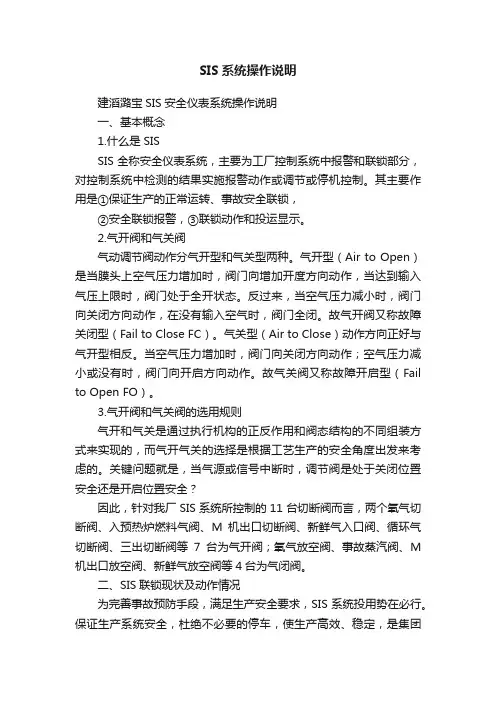 SIS系统操作说明