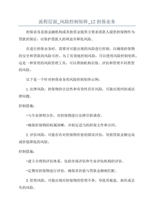 流程层面_风险控制矩阵_12担保业务