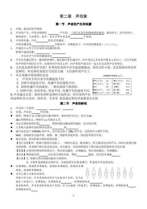 初中物理知识点精细笔记-第一章_声现象(学生版)-新人教