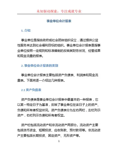 事业单位会计报表 (2)