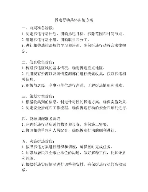 拆违行动具体实施方案