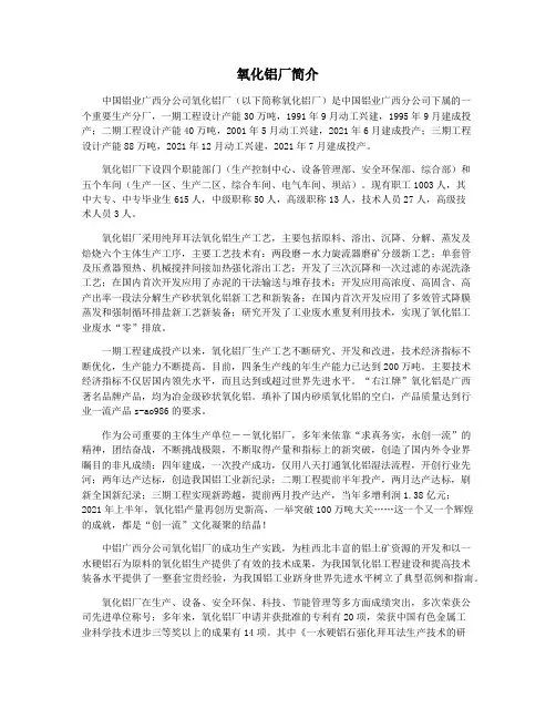 氧化铝厂简介