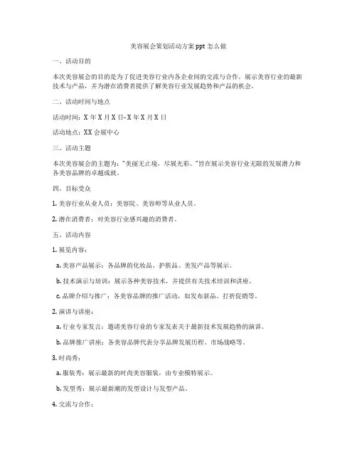 美容展会策划活动方案ppt怎么做