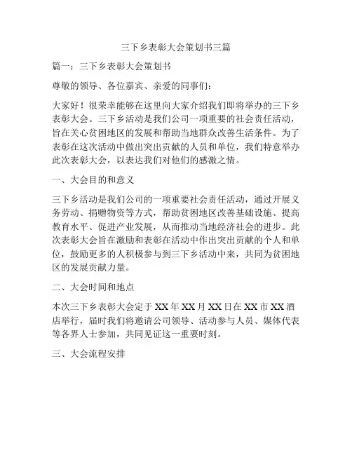 三下乡表彰大会策划书三篇