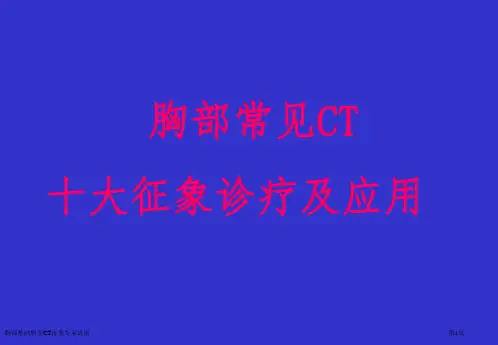 胸部基础病变CT征象专家讲座