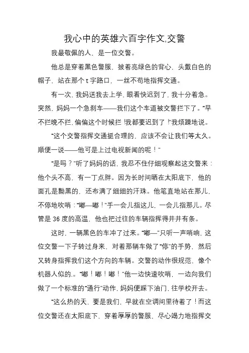 我心中的英雄六百字作文,交警