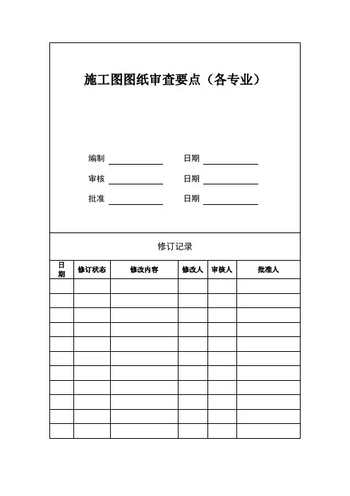 施工图图纸审查要点(各专业)