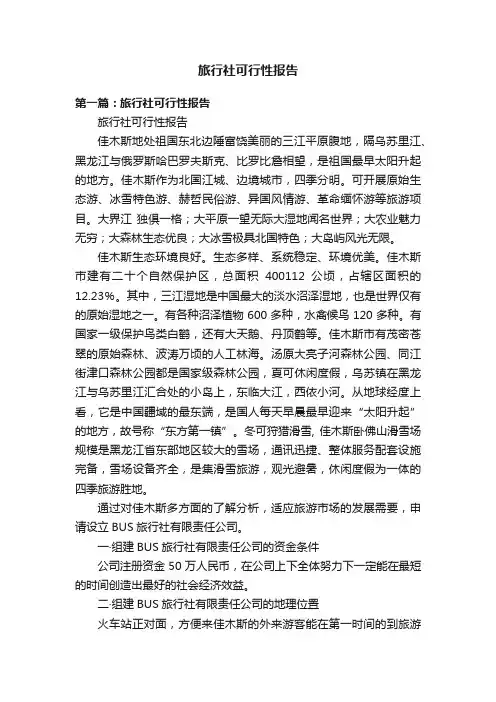 旅行社可行性报告