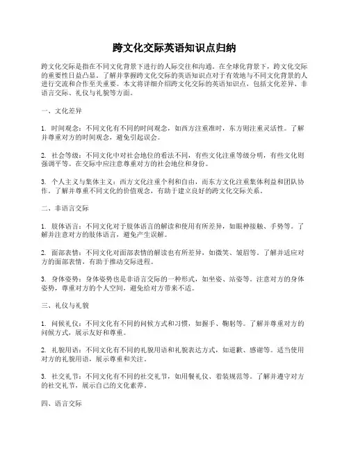 跨文化交际英语知识点归纳