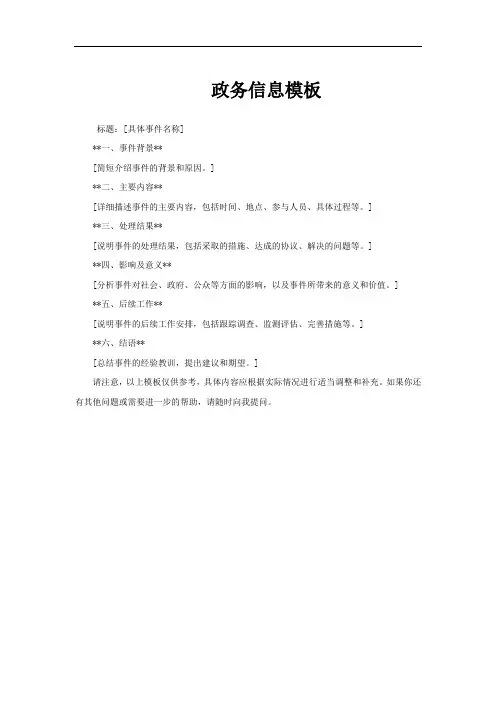 政务信息模板