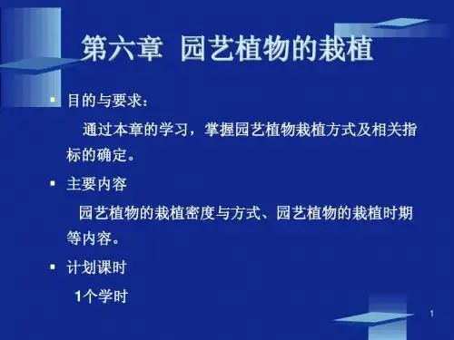 园艺概论 6,7 - 种植、肥水