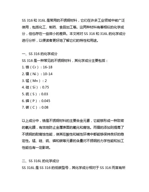 ss316和316l化学成分