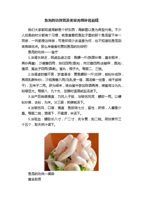 鱼泡的功效普及美容养颜补肾益精