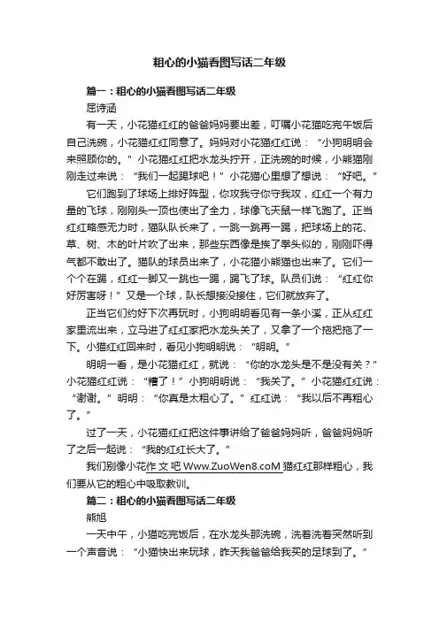 粗心的小猫看图写话二年级