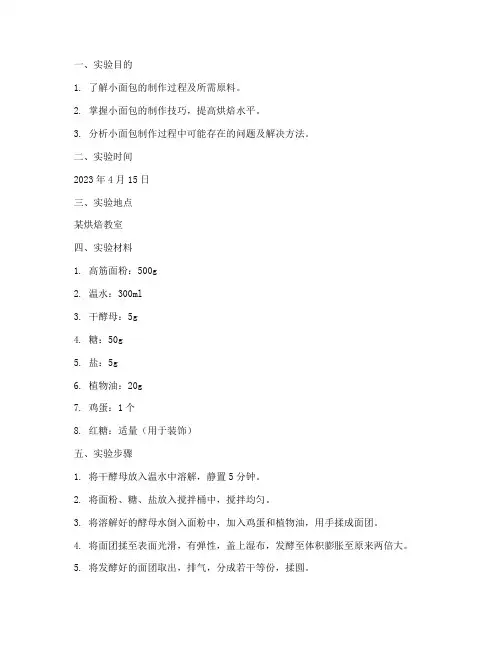 小面包实验报告
