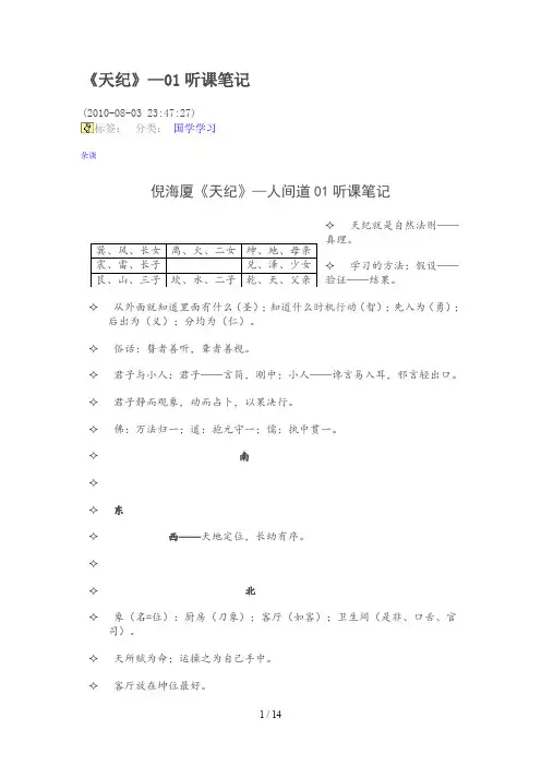 天纪人间道讲义