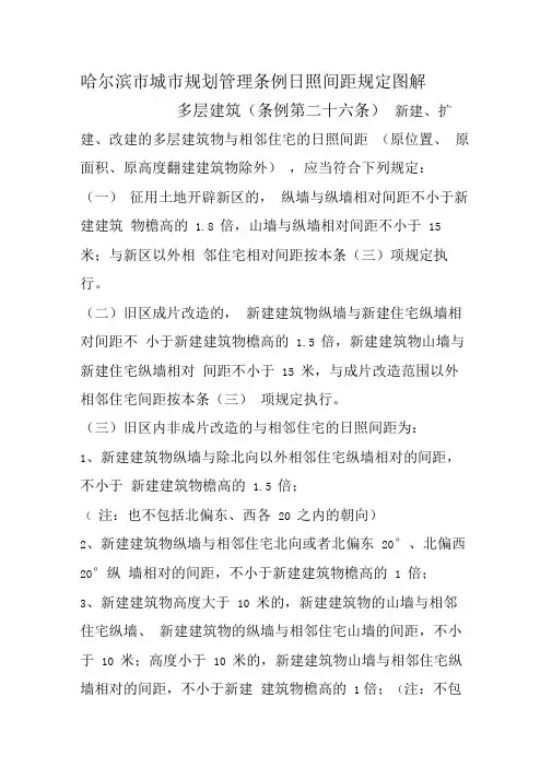 哈尔滨日照间距管理条例