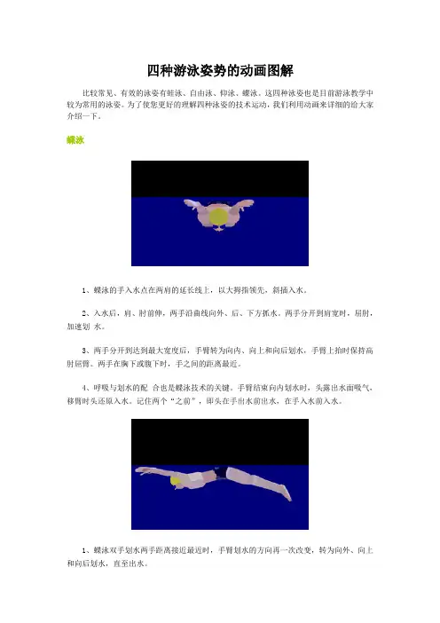 四种游泳姿势的动画图解