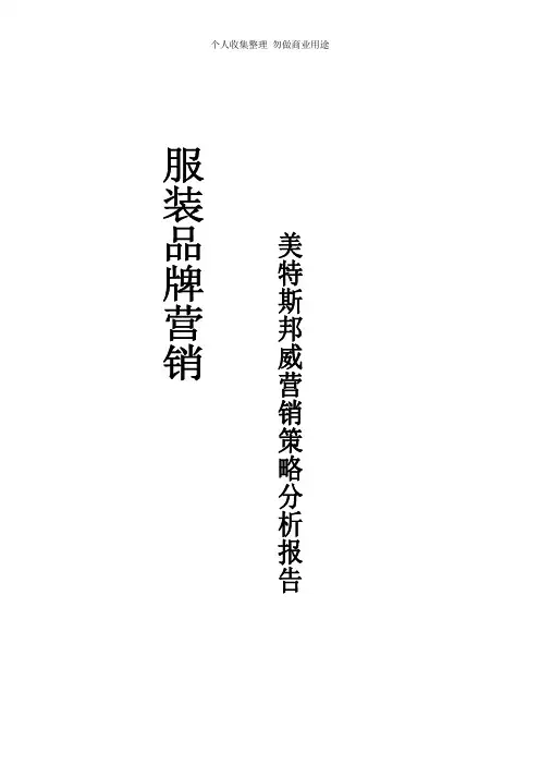 美特斯邦威品牌营销策略调研分析.服装营销王志川