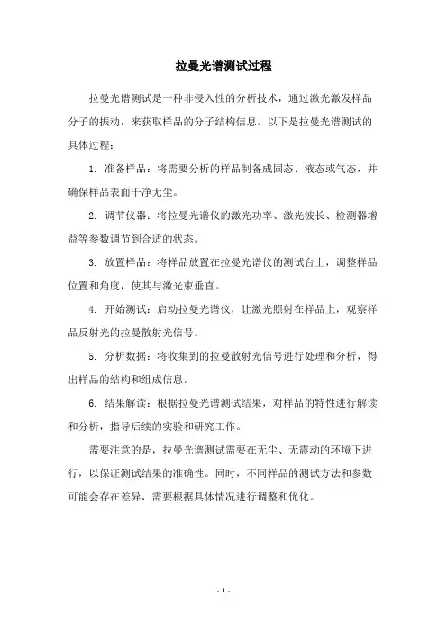 拉曼光谱测试过程