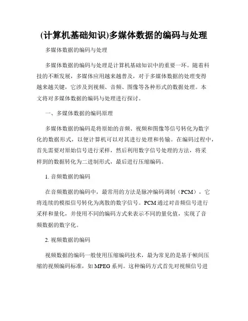 (计算机基础知识)多媒体数据的编码与处理