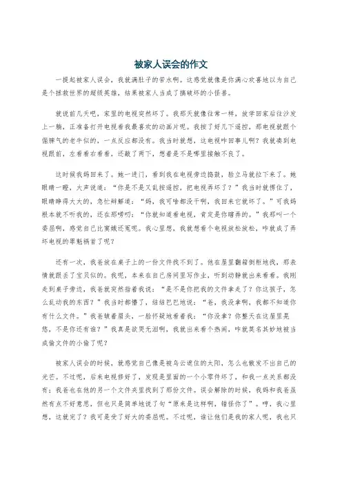被家人误会的作文