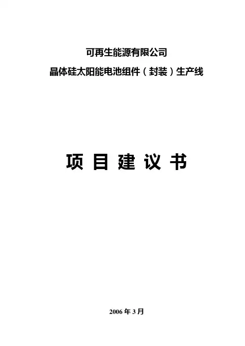 晶体硅太阳能电池组件生产线项目建议书-2(2)