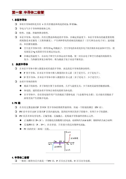 模拟电子技术基础知识点总结分析
