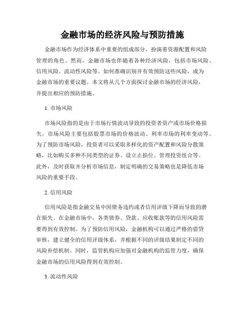 金融市场的经济风险与预防措施