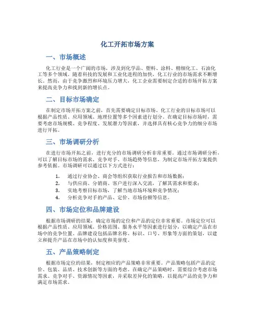 化工开拓市场方案