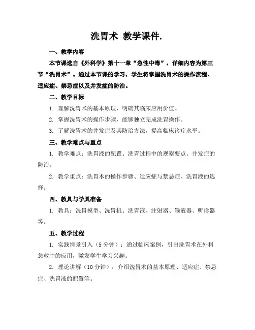 洗胃术教学课件.