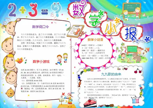 20181120数学小报手抄报模板