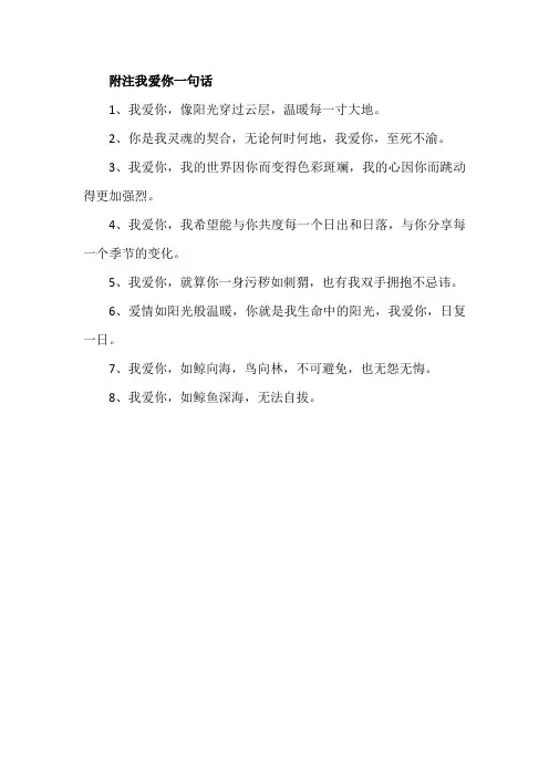 附注我爱你一句话