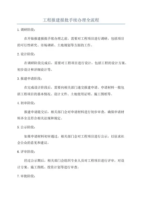 工程报建报批手续办理全流程