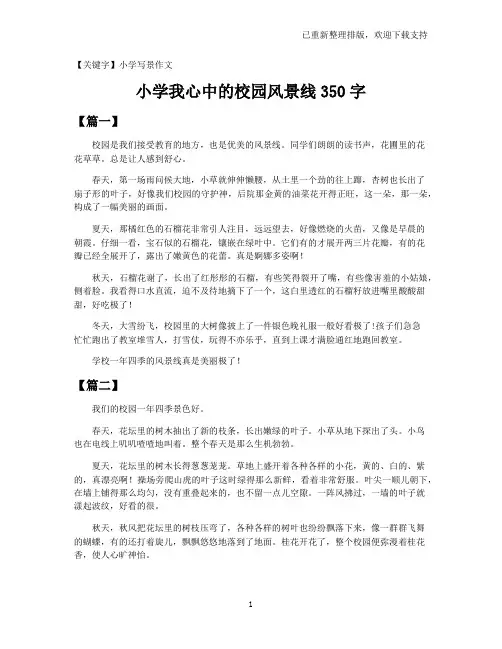 【小学写景作文】小学我心中的校园风景线350字