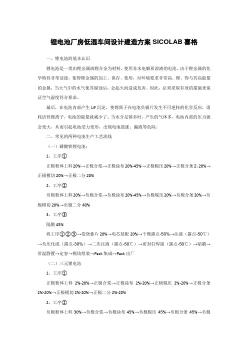 锂电池厂房车间设计建造方案SICOLAB
